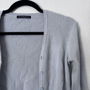 Brandy Melville Light Gray Ribbed Cardigan